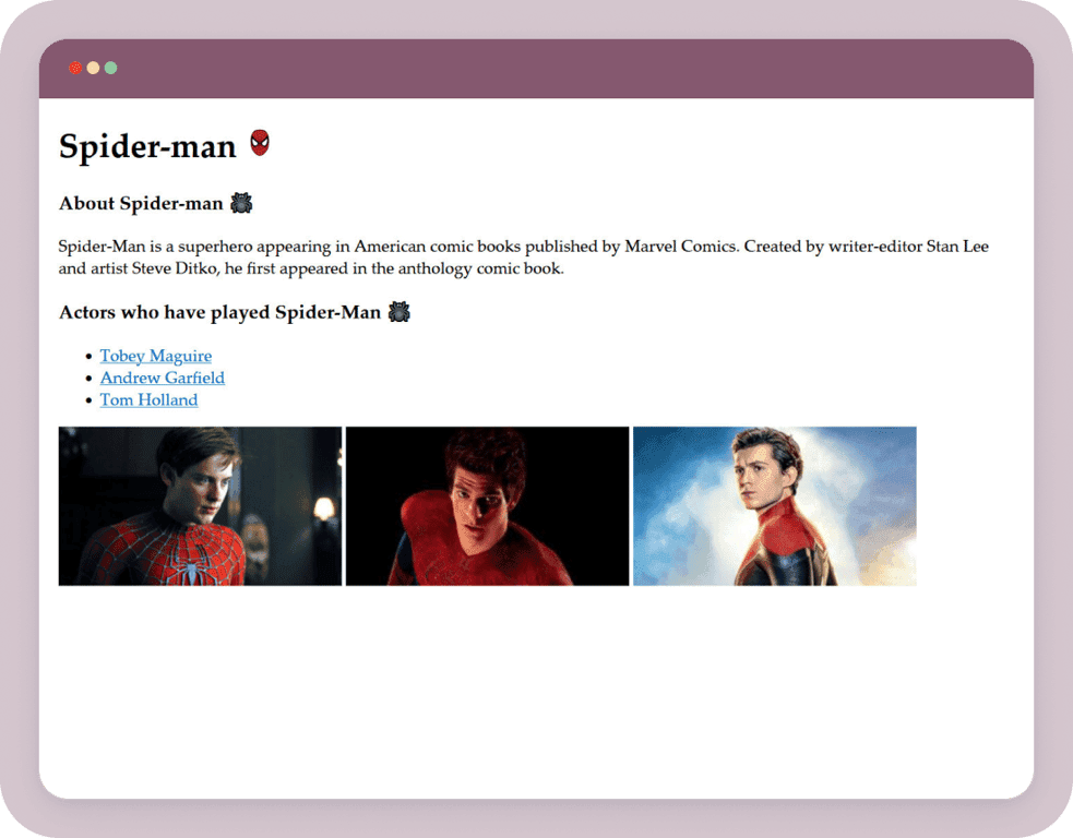 Spiderman Project Task 1